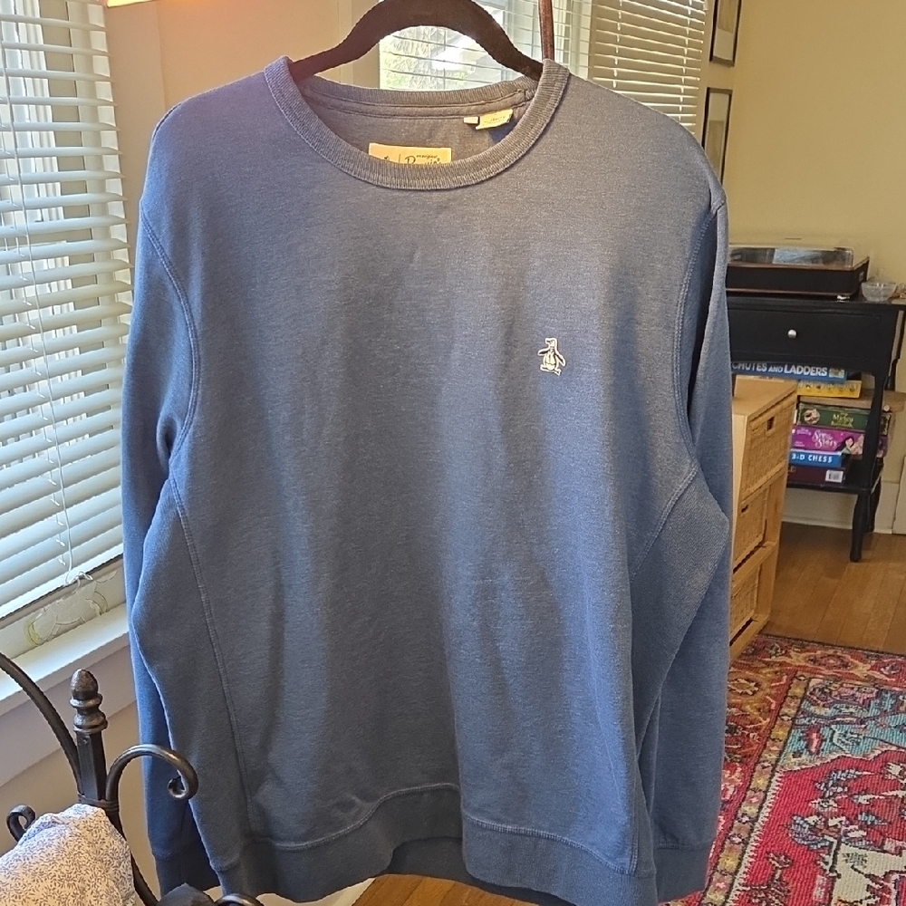 Original Penguin Men's Slate Blue Crewneck Pullover